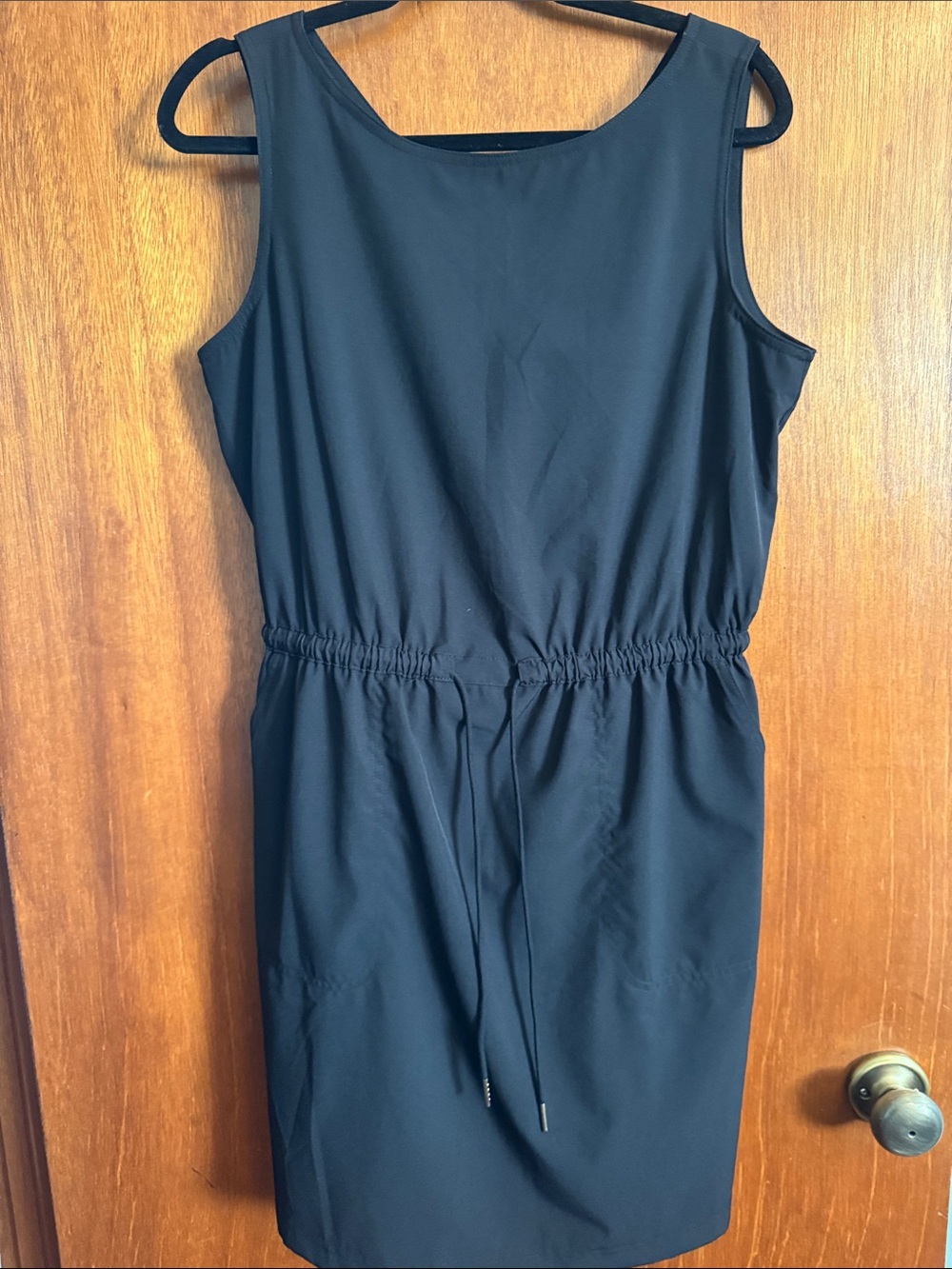 Calvin Klein Black Sleeveless Drawstring Waist Bodysuit Dress